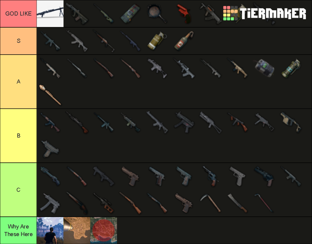 PUBG 2024 Weapon Tier List Rankings) TierMaker
