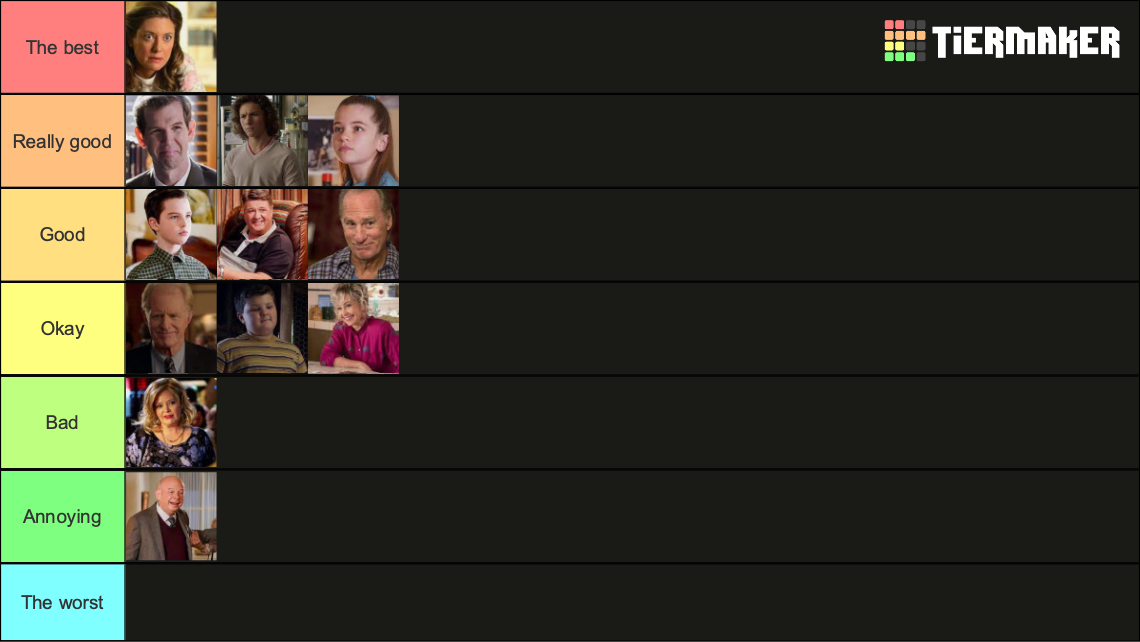 Young sheldon characters Tier List Rankings) TierMaker