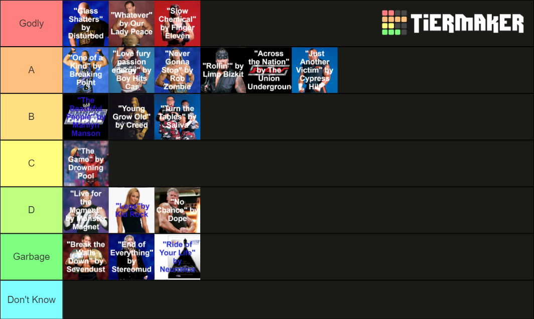WWF Forceable Entry Tracks Tier List (Community Rankings) - TierMaker