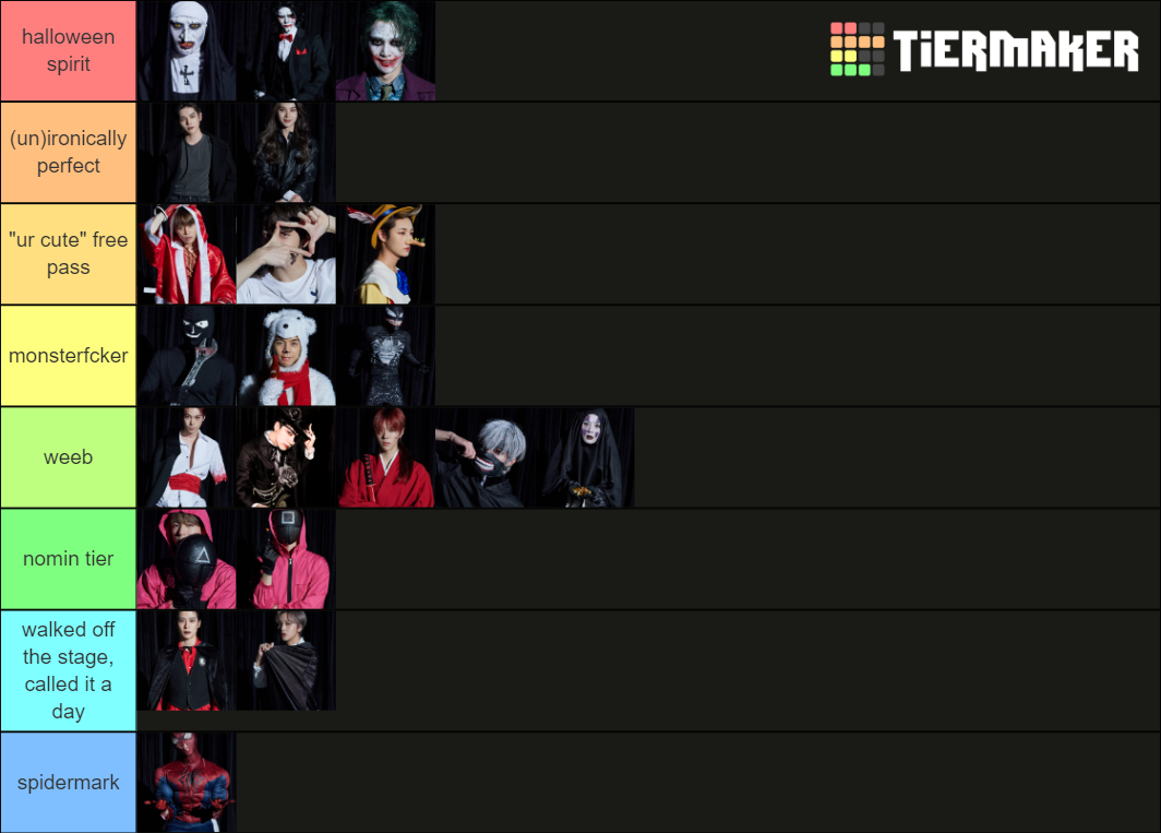 sm halloween party nct Tier List Rankings) TierMaker