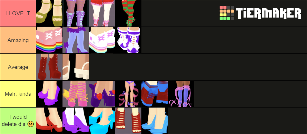 Royale High Shoes Tier List (Community Rankings) - TierMaker