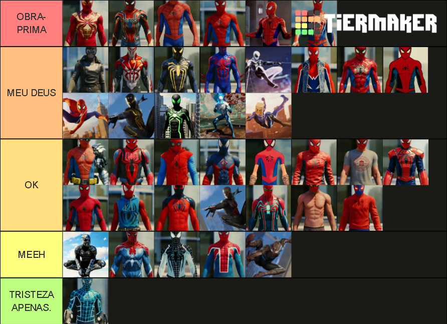 ALL Spider-Man PS4 Suits RANKED Tier List (Community Rankings) - TierMaker