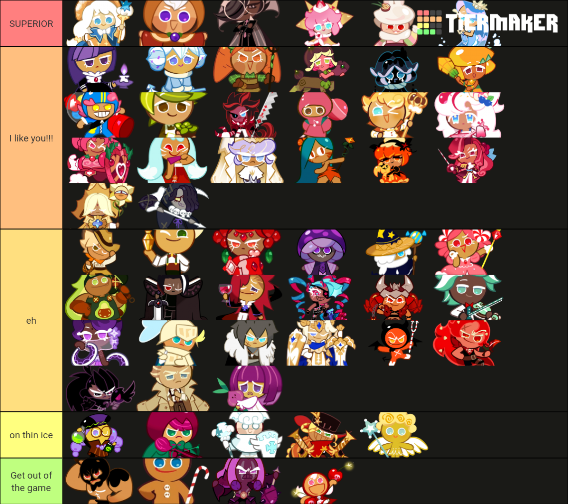Cookie run kajslqjdoqjaoajdjzj Tier List (Community Rankings) - TierMaker