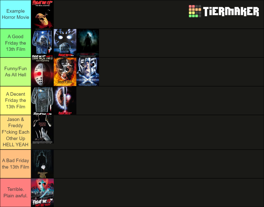 Friday The 13th Tier List (Community Rankings) - TierMaker