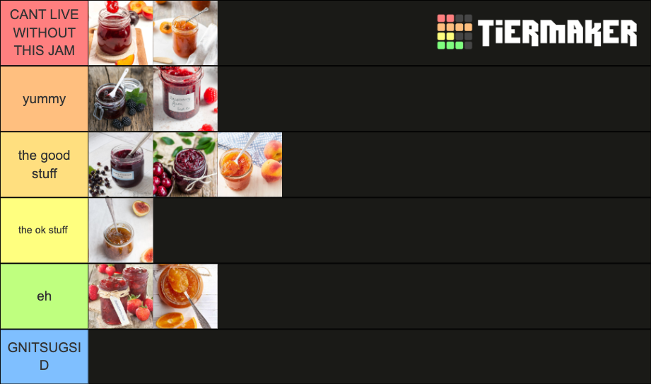 jam flavours Tier List Rankings) TierMaker
