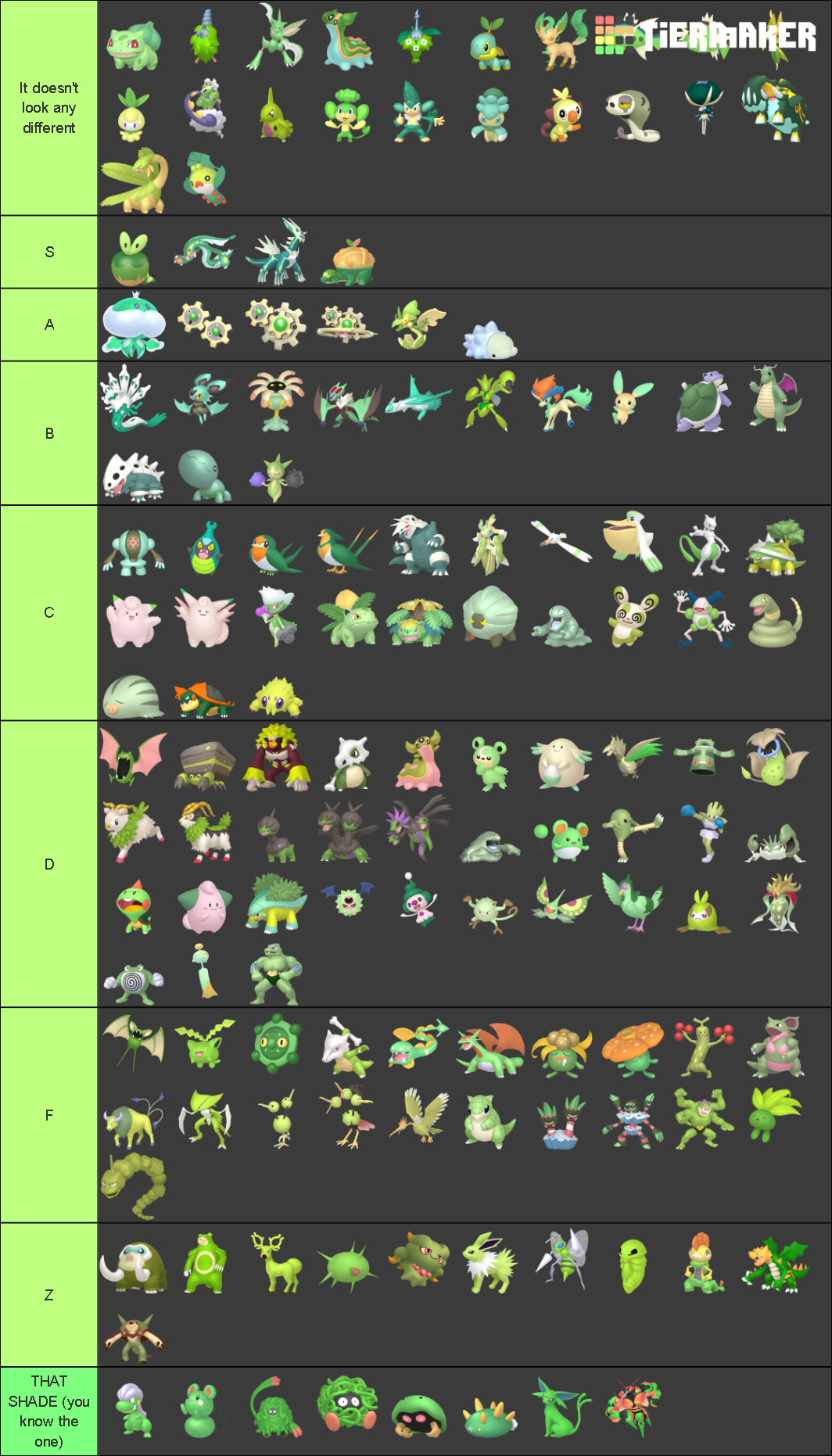 all-shiny-green-pokemon-tier-list-community-rankings-tiermaker