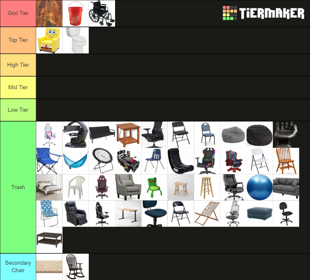 ULTIMATE GAMING CHAIR TIERLIST 🪑 Tier List Rankings) TierMaker