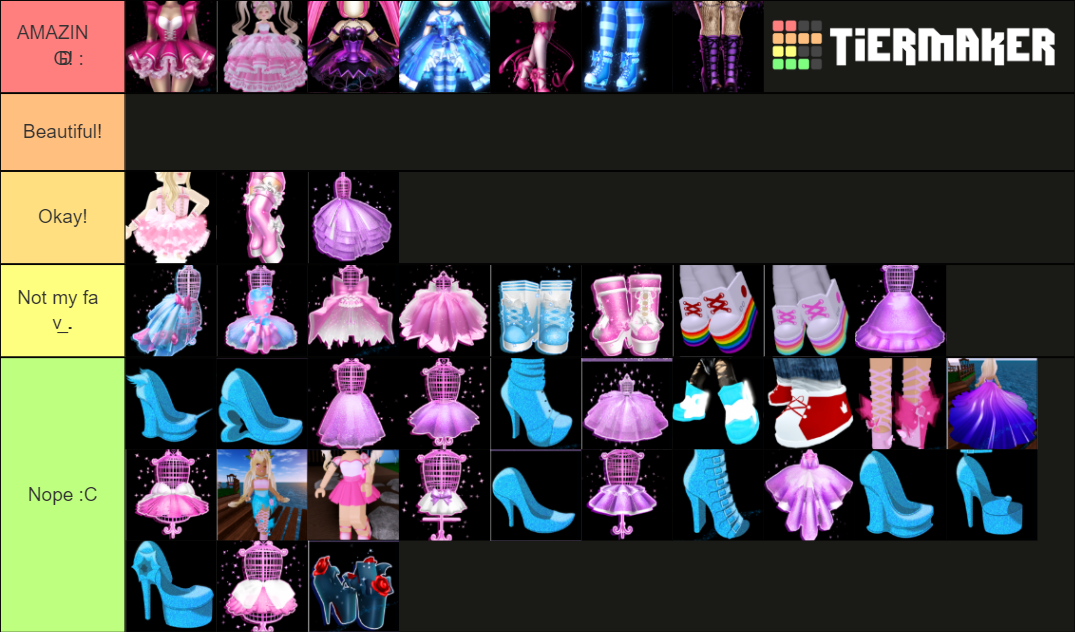 ~Roblox Royale High~All the skirts and heels~ Tier List (Community ...