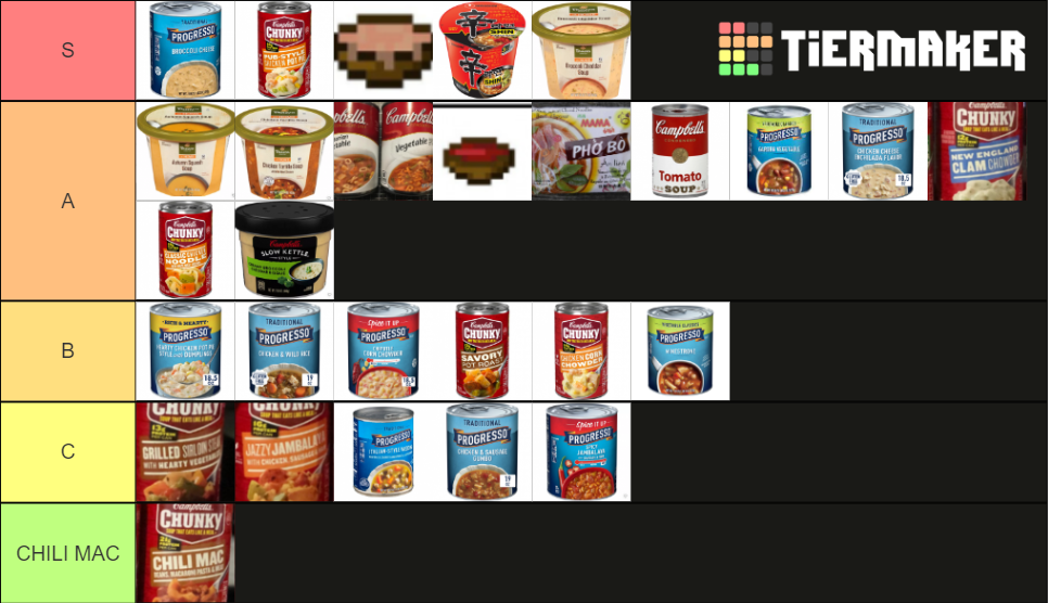 CANNED SOUP Tier List Rankings) TierMaker