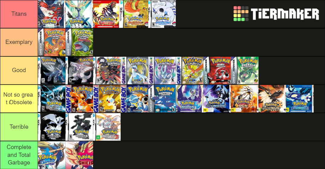 Pokemon Main Series Tier List (Community Rankings) - TierMaker