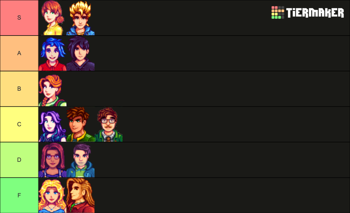 Stardew Valley Bachelors Tier List (Community Rankings) - TierMaker