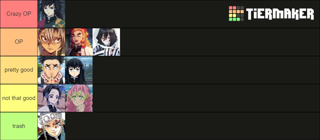 Hashira Power List Tier List Community Rankings Tiermaker