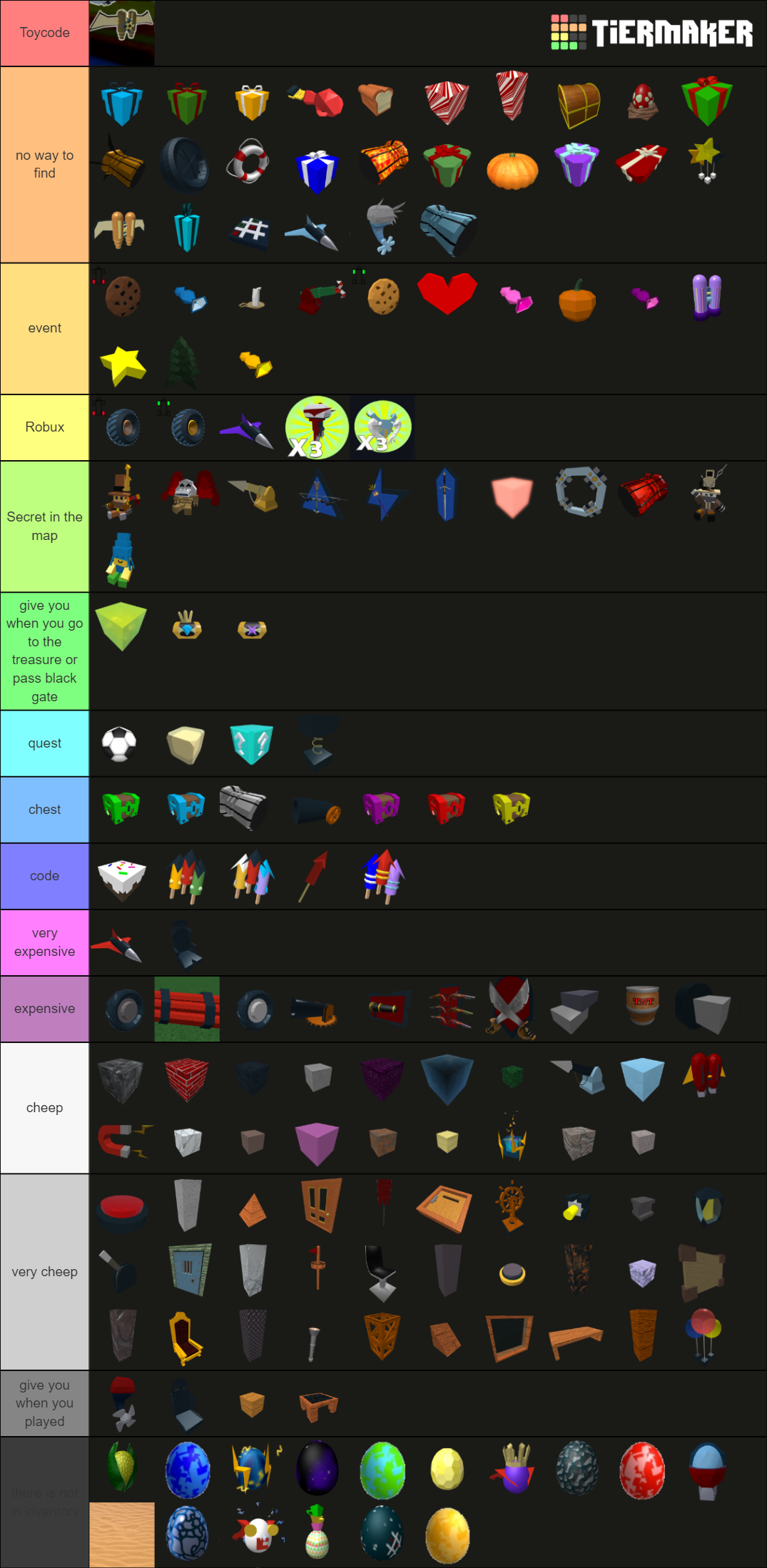 Build A Boat Blocks Tier List Rankings) TierMaker