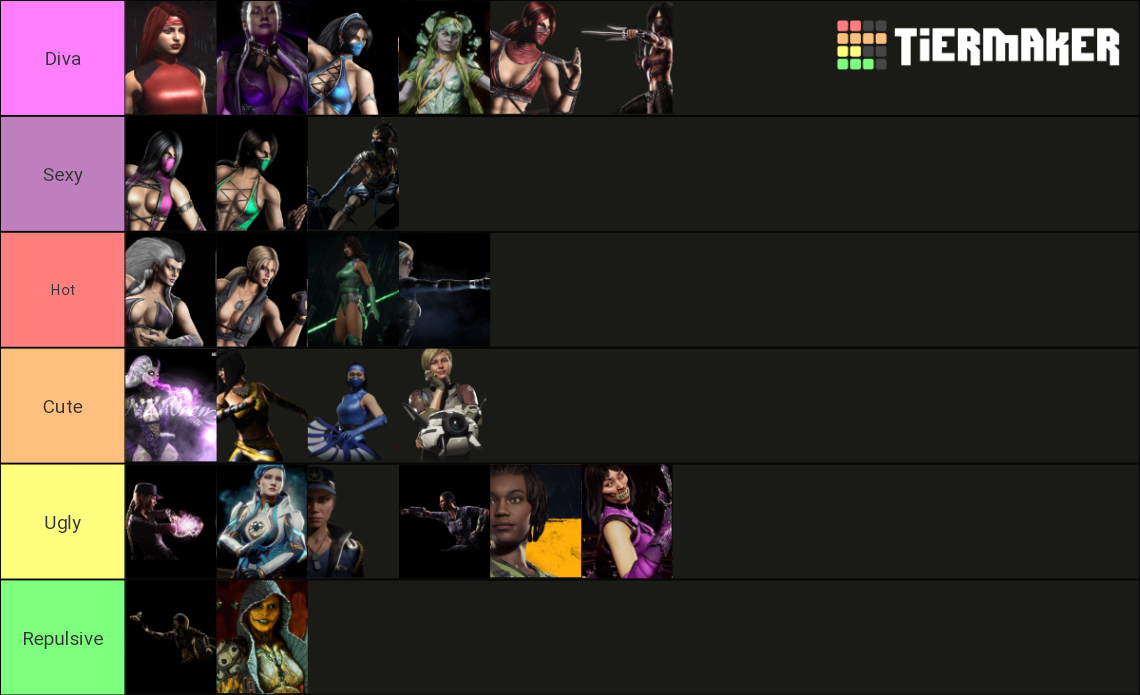 Mk9 11 Female Characters Based On Attractiveness Tier List Community Rankings Tiermaker 