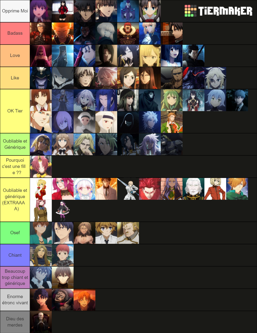 All Fate characters (anime) Tier List (Community Rankings) - TierMaker