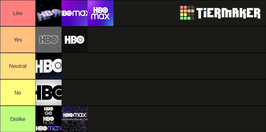 HBO logos like or dislike Tier List (Community Rankings) - TierMaker