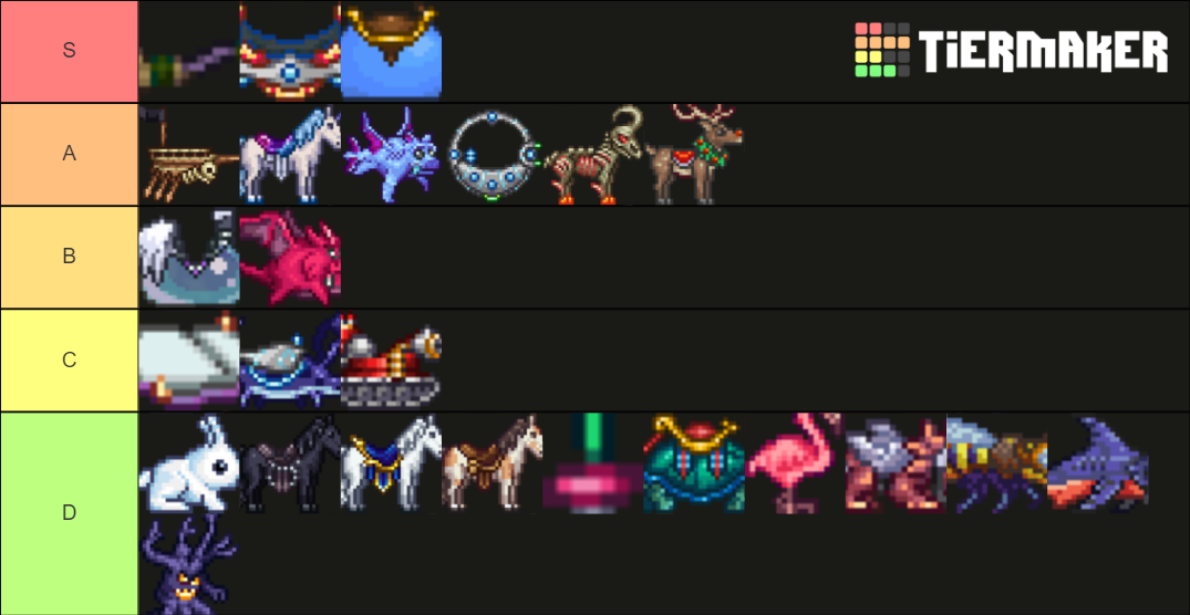 Terraria Mounts (1.4) Tier List Rankings) TierMaker