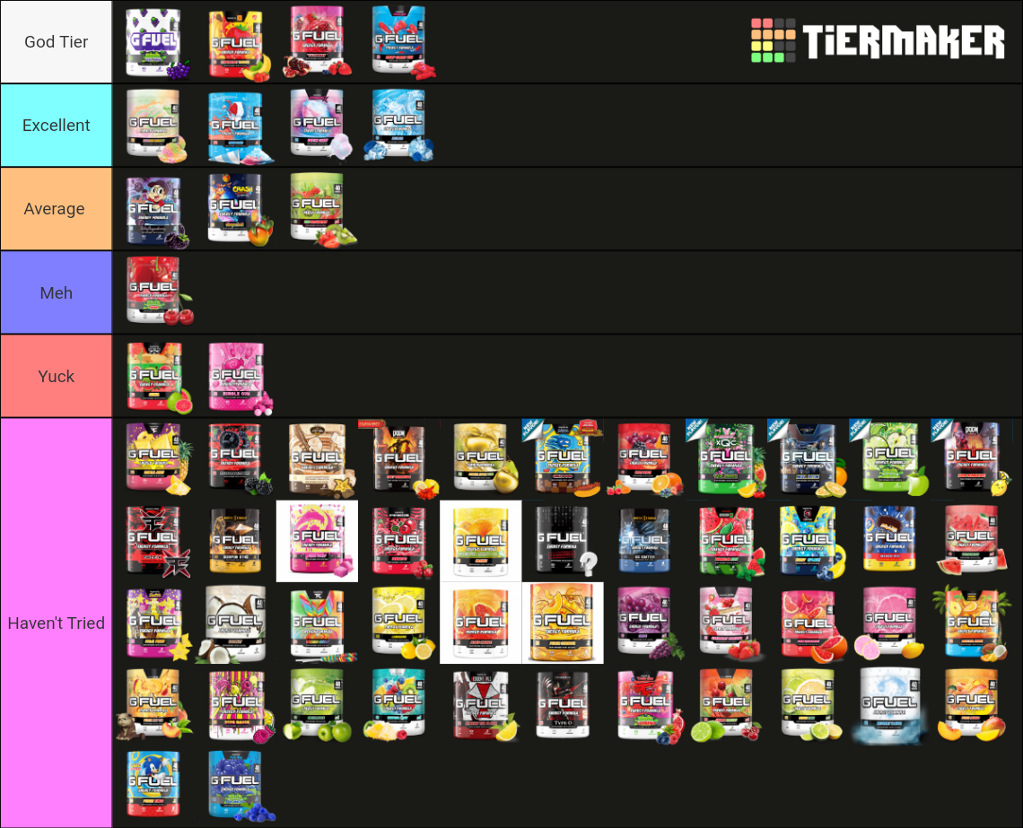 Every Gfuel Tub Flavor (To The Juice) Tier List Rankings