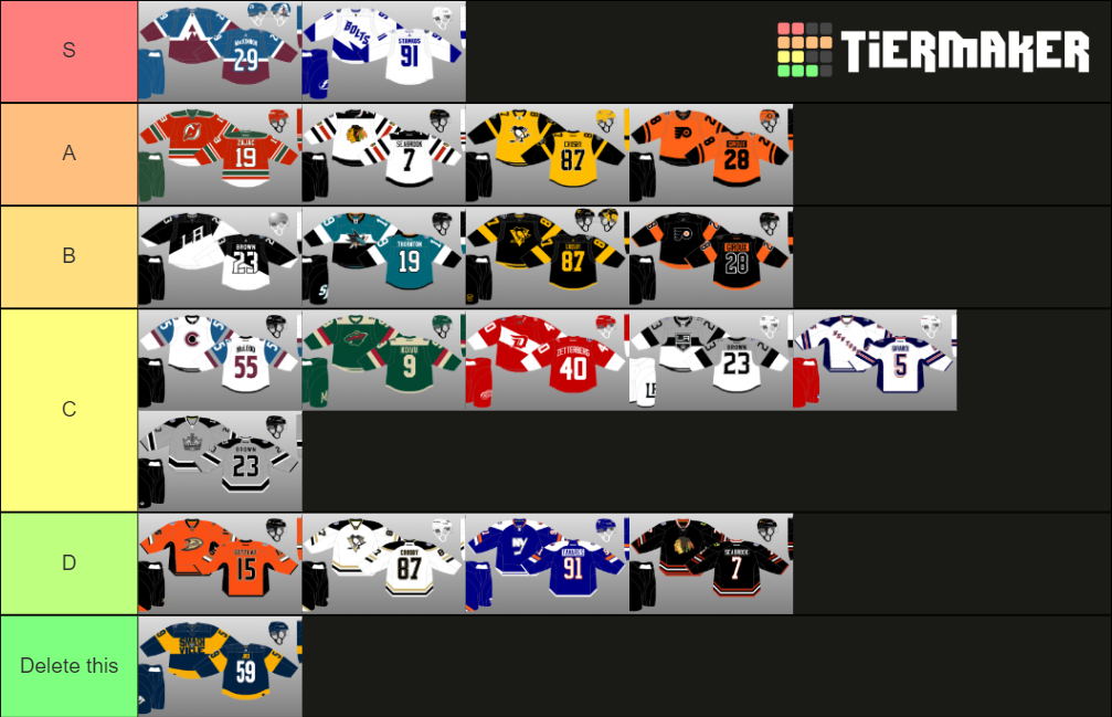 Stadium series jerseys Tier List Rankings) TierMaker