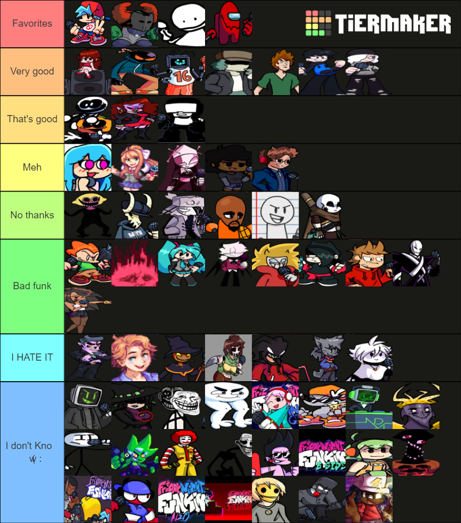 FNF Characters Tier List (Community Rankings) - TierMaker