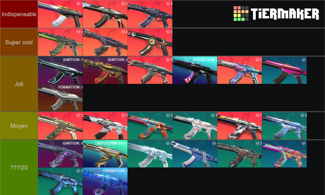 Vandal Skins Valorant Tier List Rankings) TierMaker