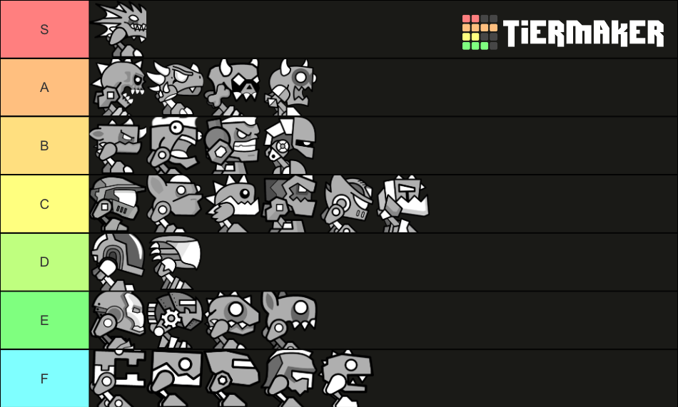 Geometry Dash Robots Tier List Rankings) TierMaker