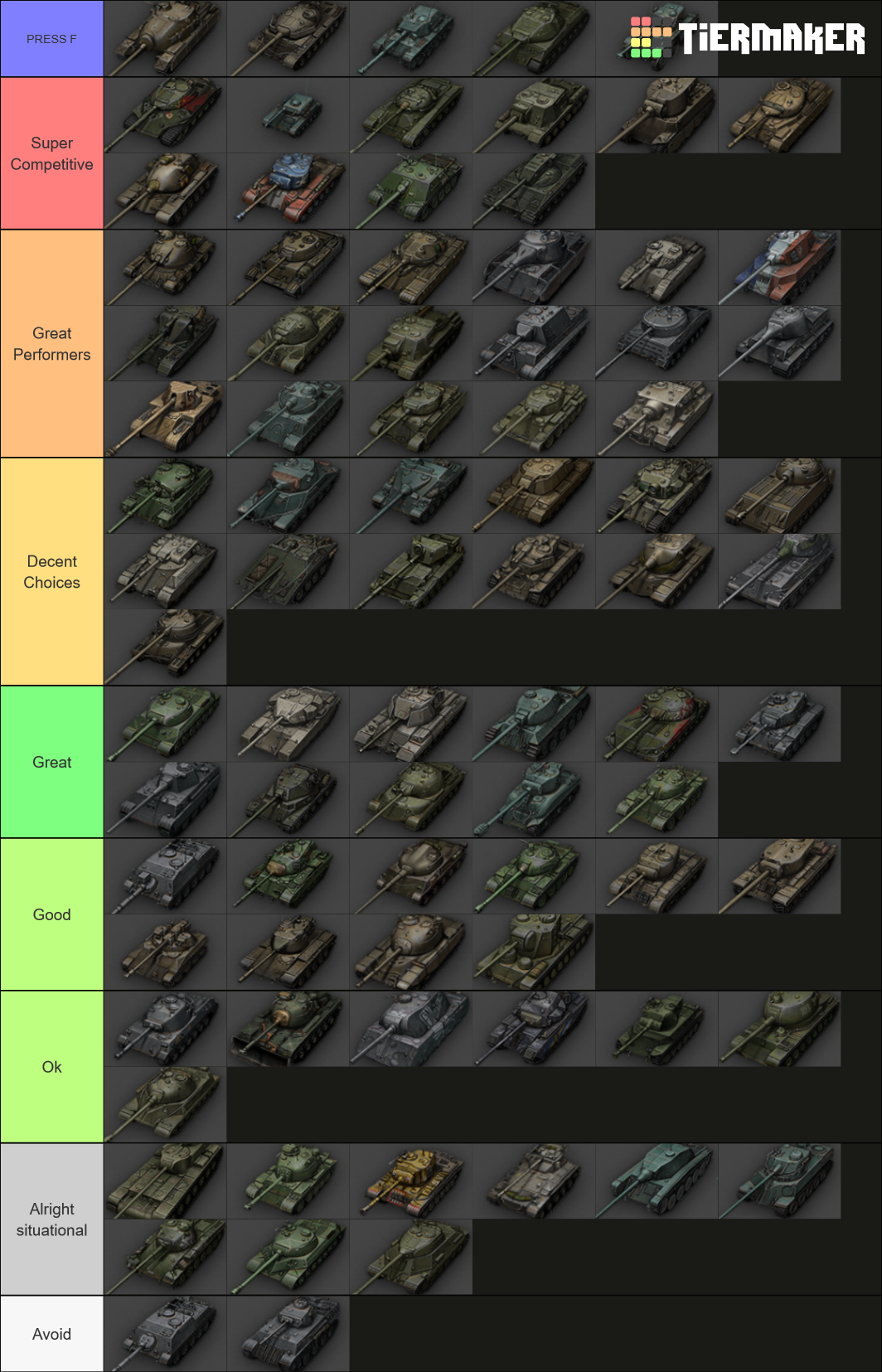 WoT patch 1.15 premium tank Tier List Rankings) TierMaker
