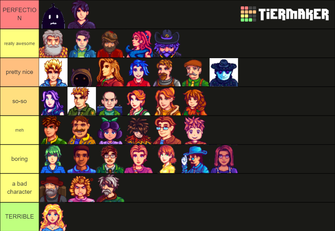 Stardew valley characters Tier List (Community Rankings) - TierMaker