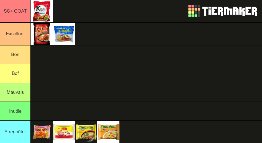 Instant Noodles 🍜 Tier List Rankings) TierMaker