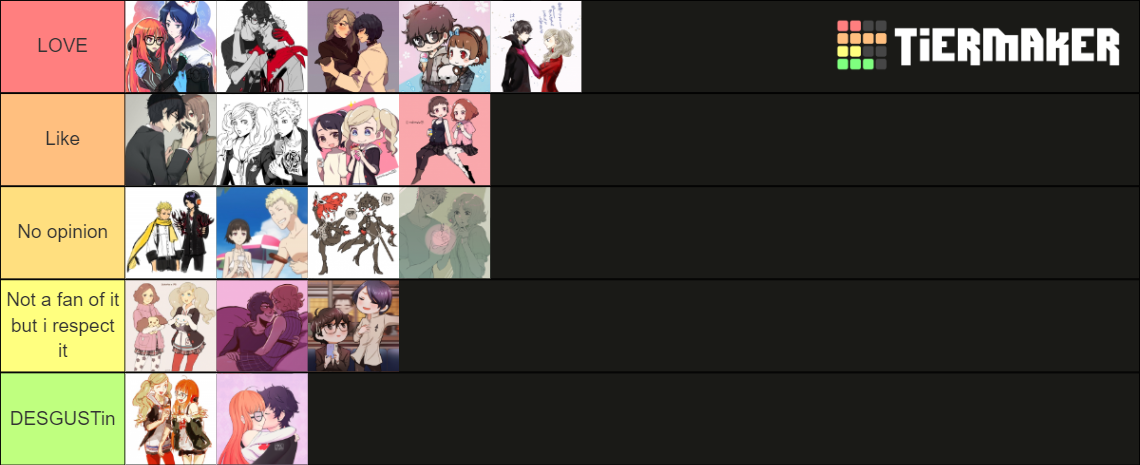 Persona 5 ships Tier List (Community Rankings) - TierMaker