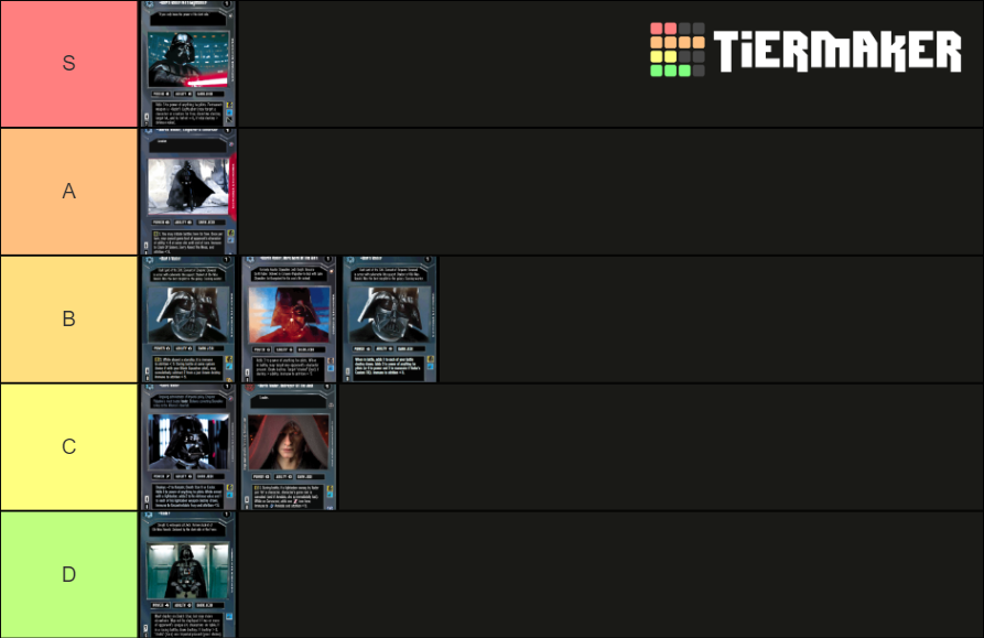 Best Darth Vader persona in Star Wars CCG Tier List Rankings