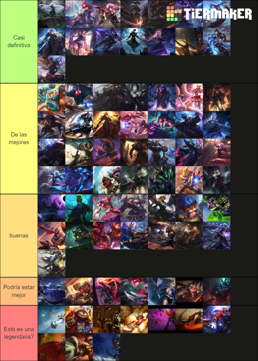 Skins Legendarias Tier List (Community Rankings) - TierMaker