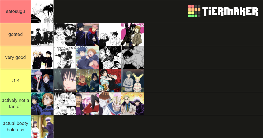 Jujutsu Kaisen Ships Tier List (community Rankings) - Tiermaker