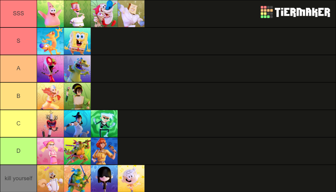 Nick All Star Brawl Full Roster Tier List (Community Rankings) - TierMaker
