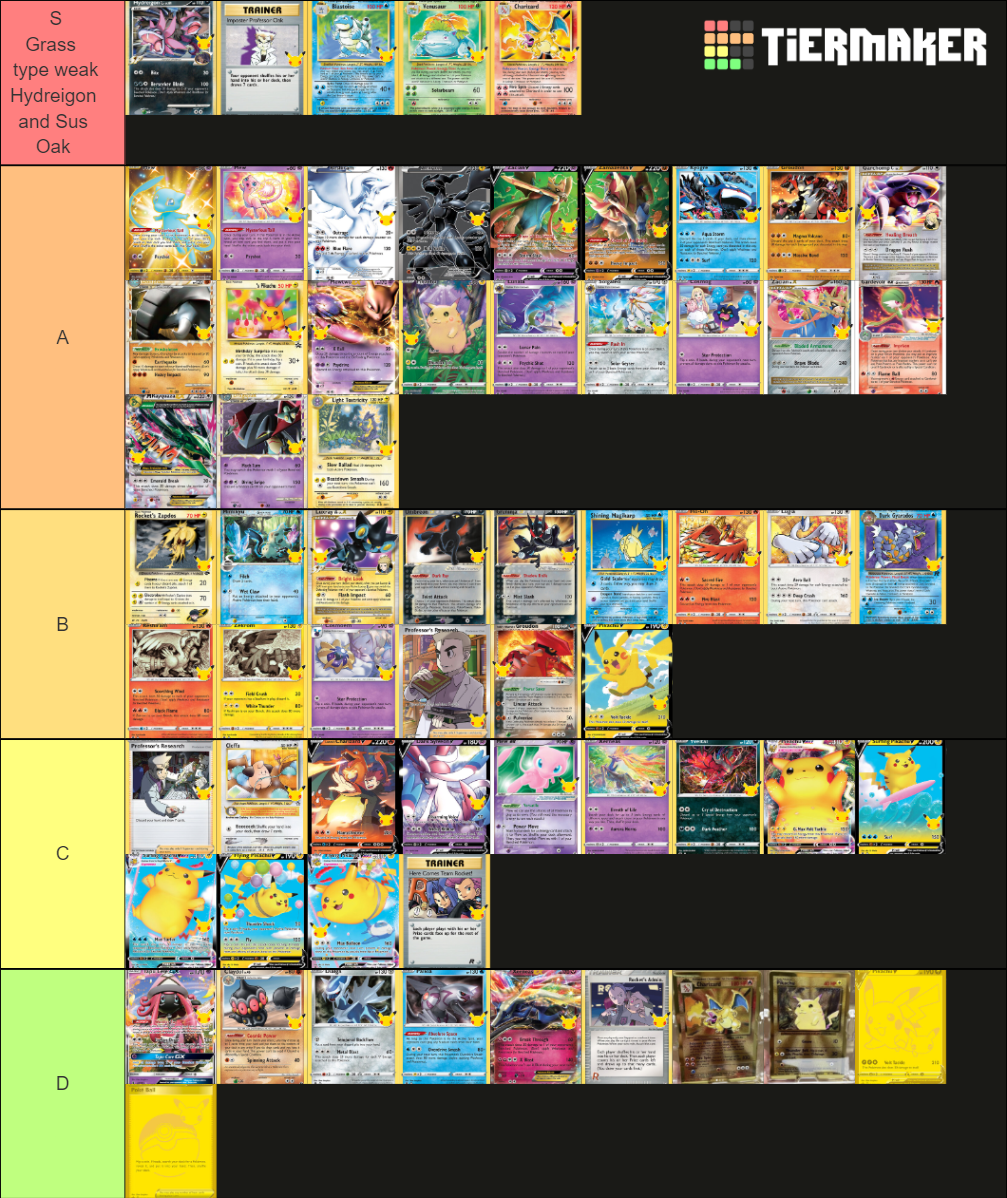 All 64 Pokemon Celebrations Cards Sorted SerhaschLive Tier List