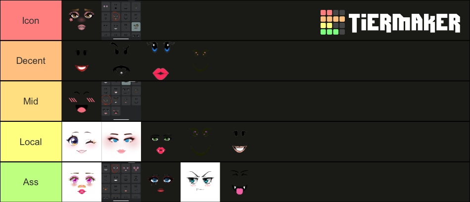 Roblox Barbie Face Tier List (Community Rankings) - TierMaker