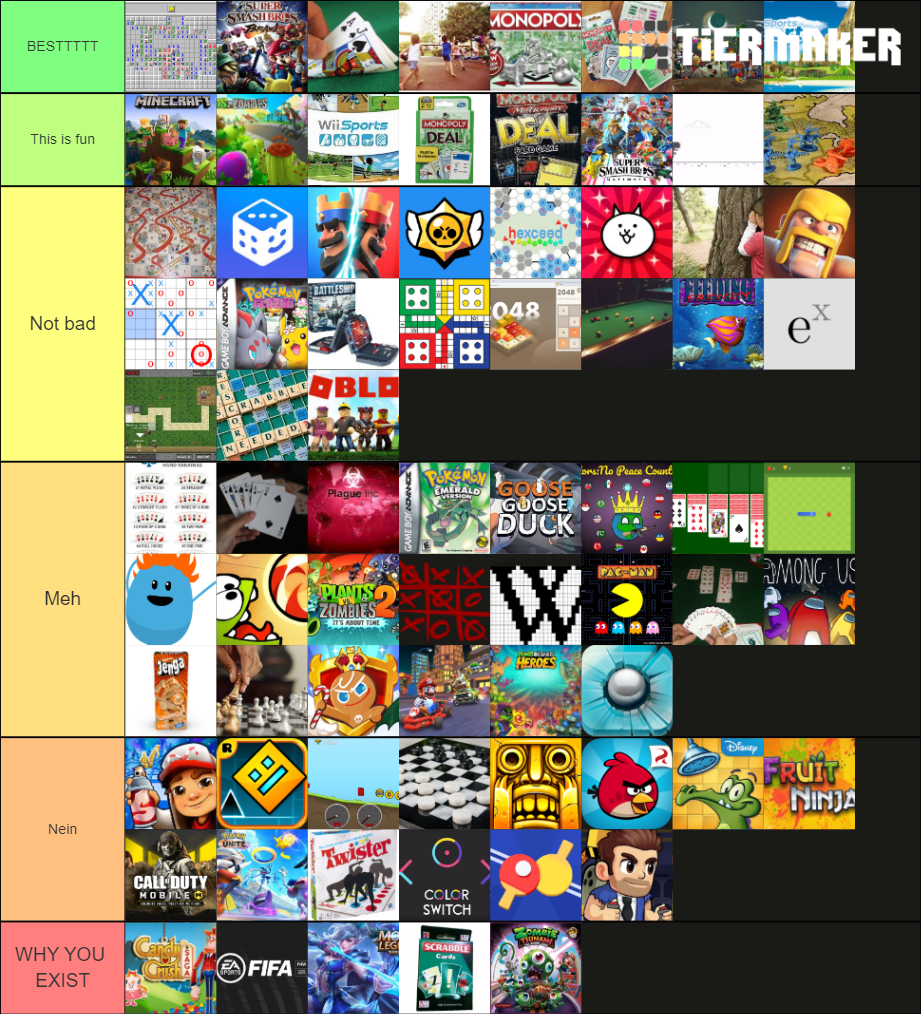 Games Tier List (Community Rankings) - TierMaker