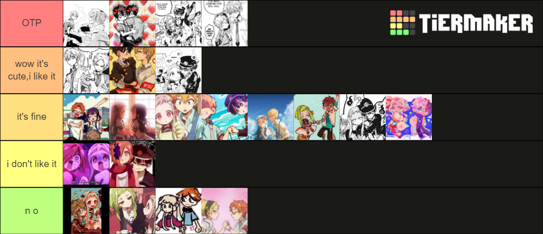 Toilet Bound Hanako-kun Ships Tier List (Community Rankings) - TierMaker