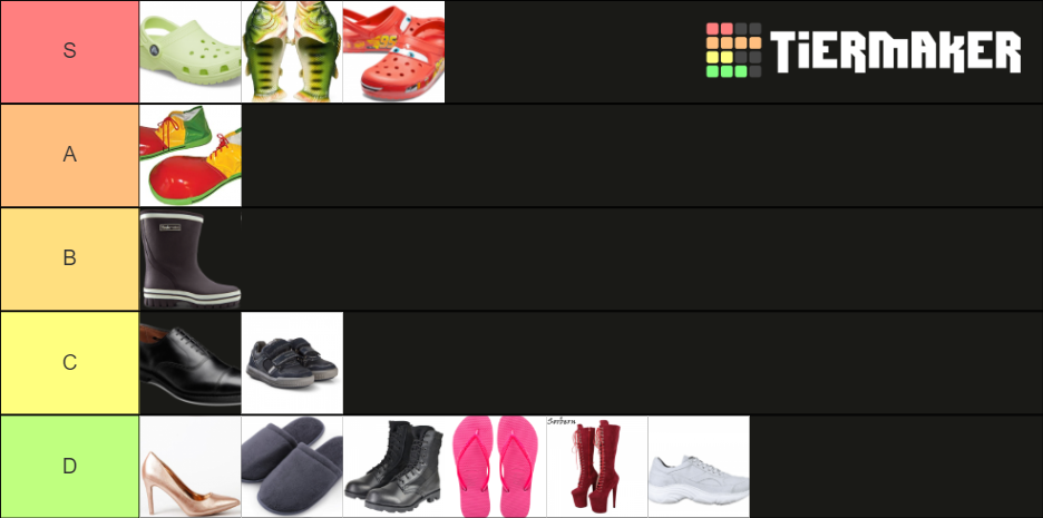 Shoe Tier List (Community Rankings) - TierMaker