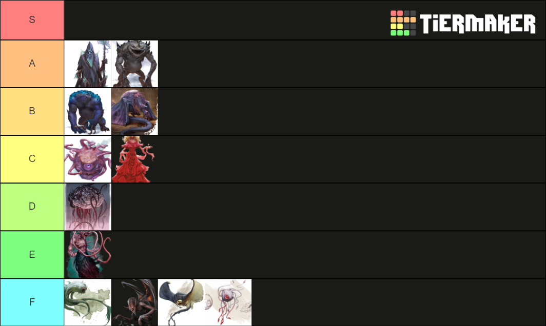 Dnd aberrations/monstrosities good partner scale Tier List