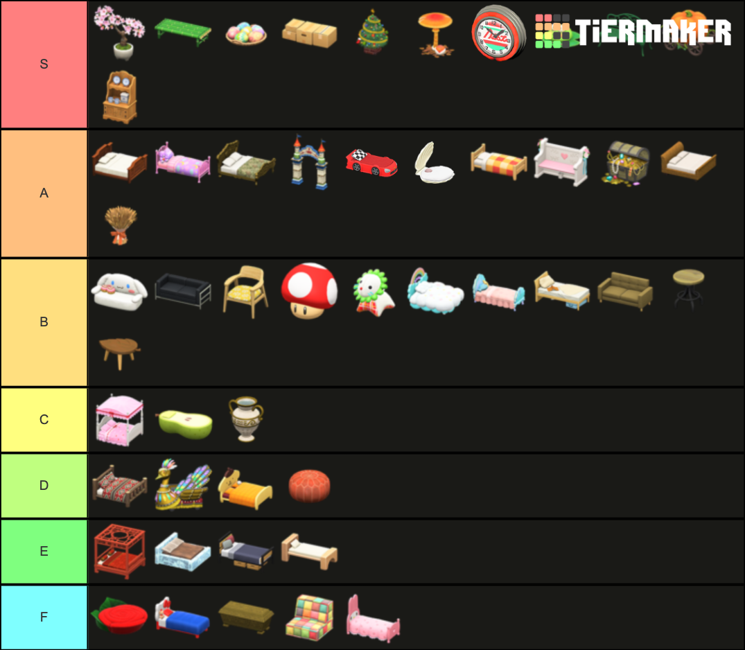 ACNH Furniture Series (+2.0) Tier List Rankings) TierMaker