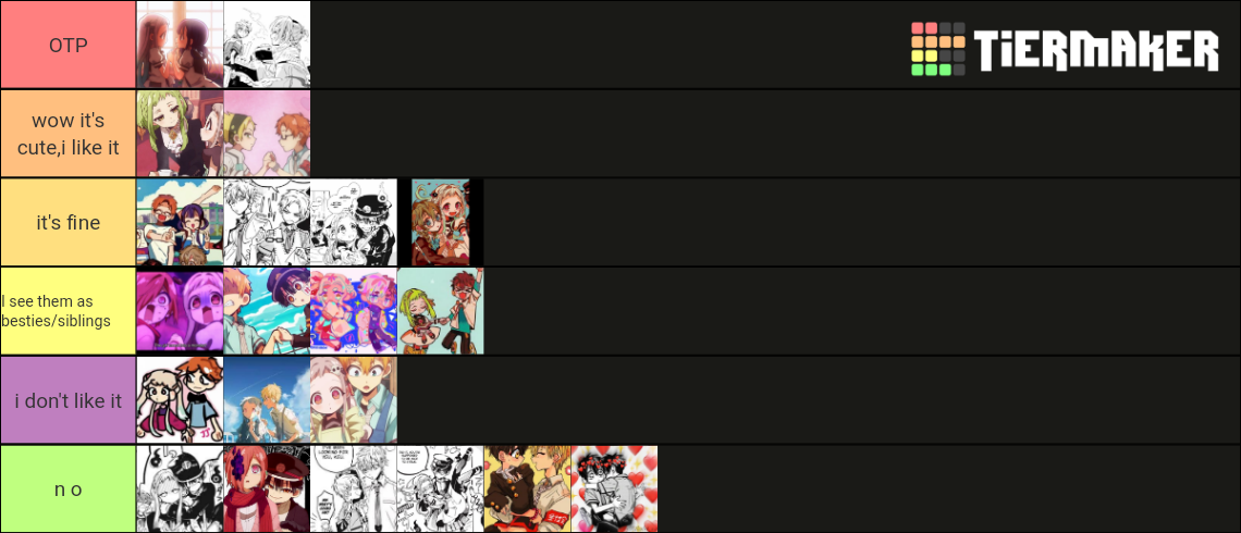 Toilet Bound Hanako-kun Ships Tier List (Community Rankings) - TierMaker