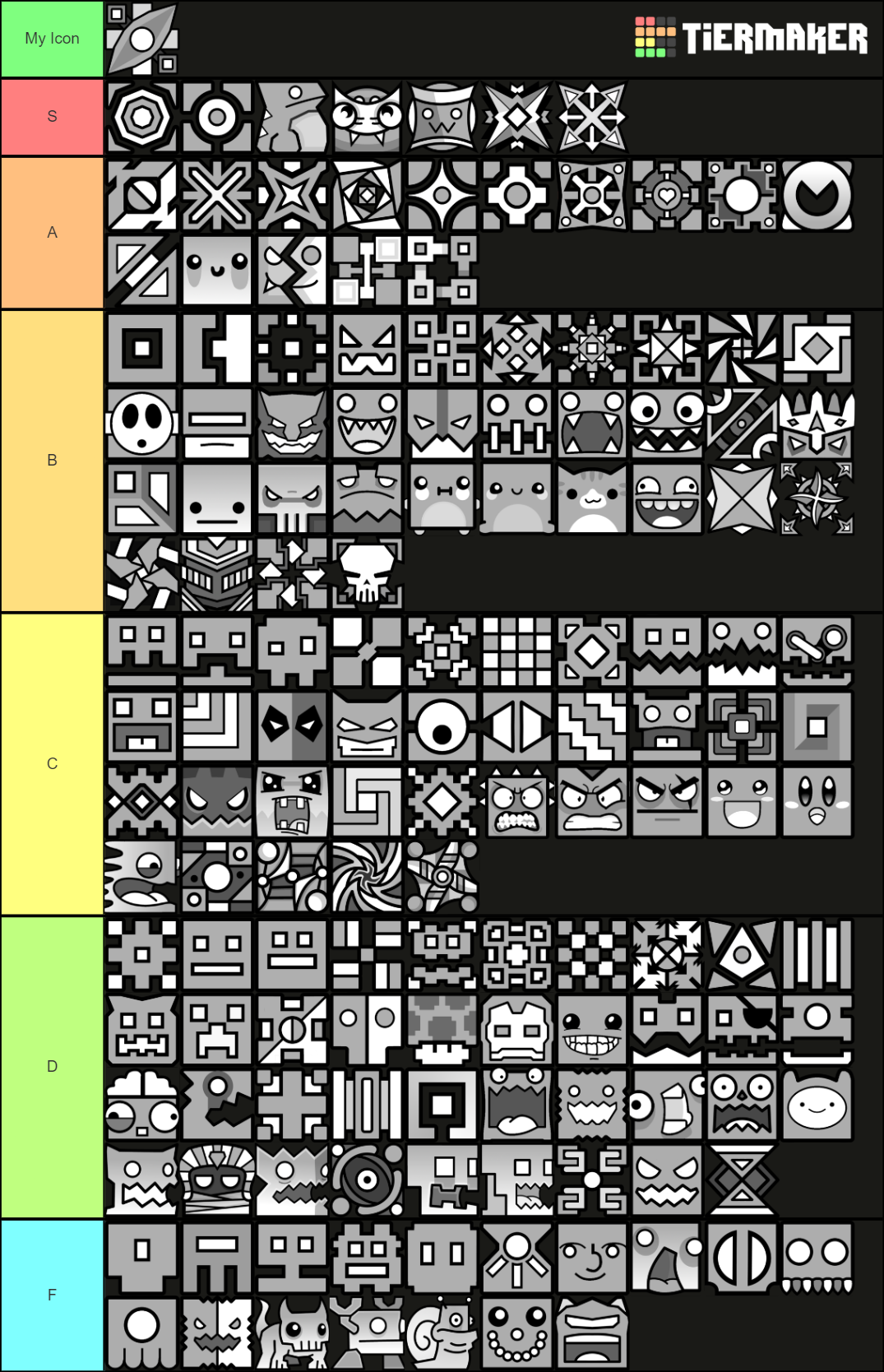 Geometry Dash Icons (Cubes) Tier List (Community Rankings) - TierMaker