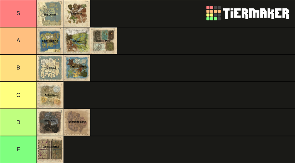All Ark Maps (2022) Tier List Rankings) TierMaker