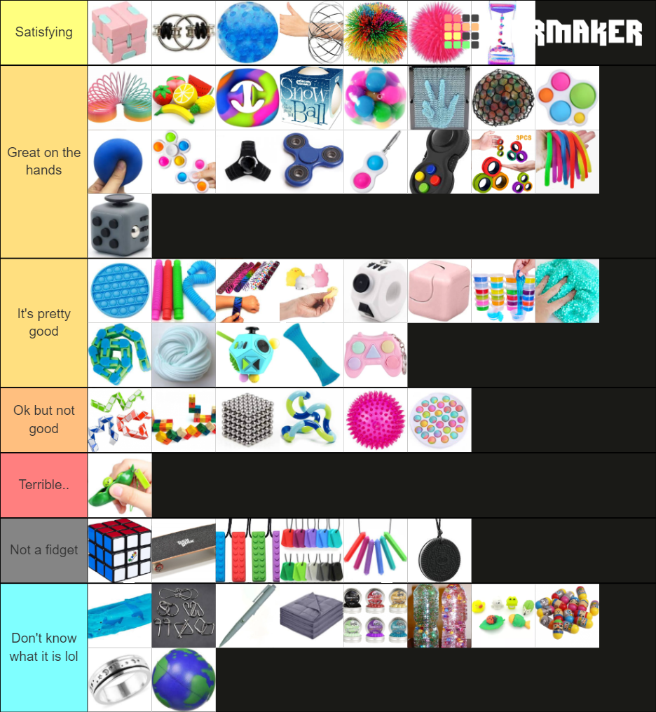 Stim, Sensory, and Fidget Toy Tier List Rankings) TierMaker