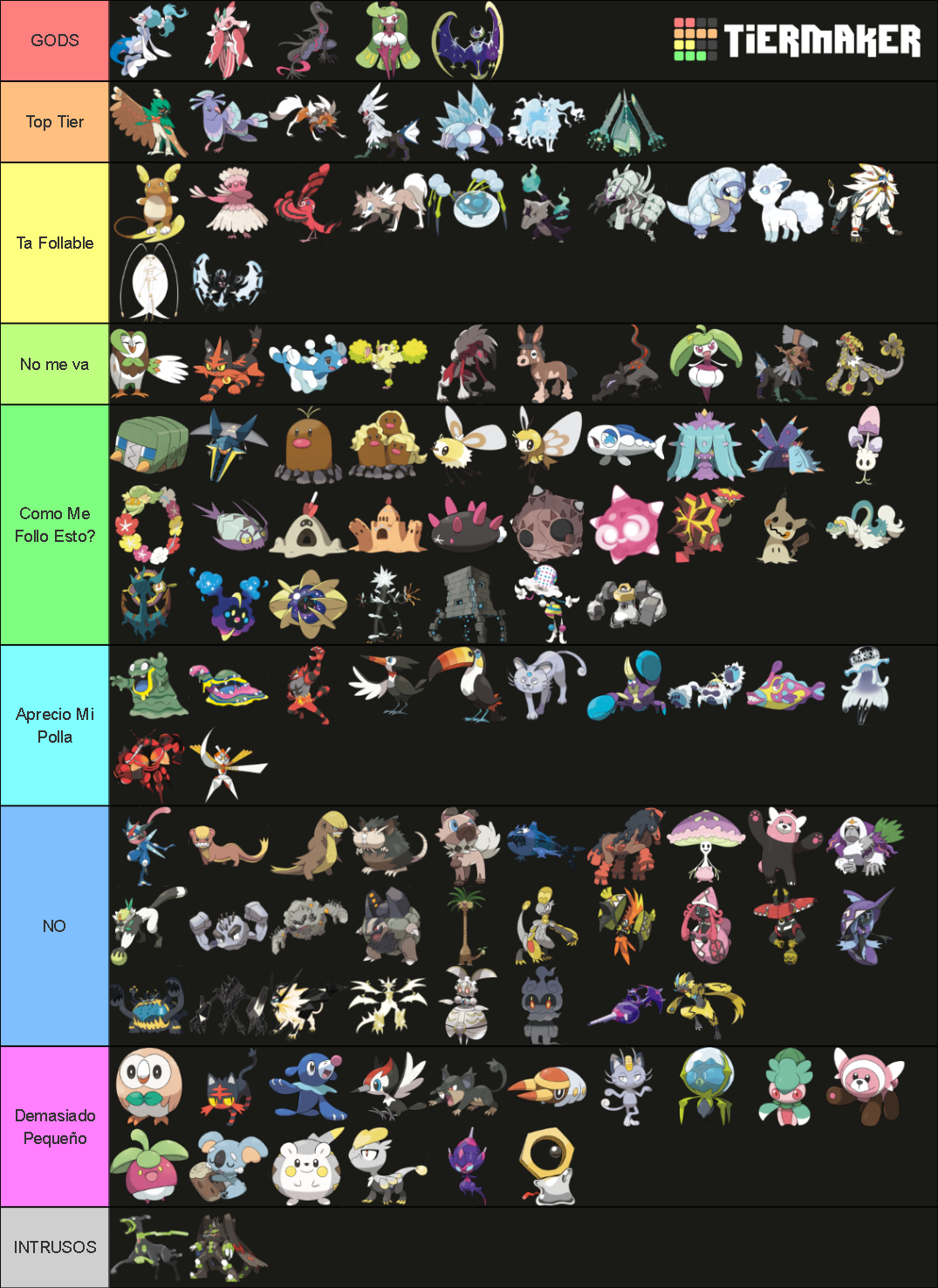 7th Gen Pokemon Tier List (Community Rankings) - TierMaker