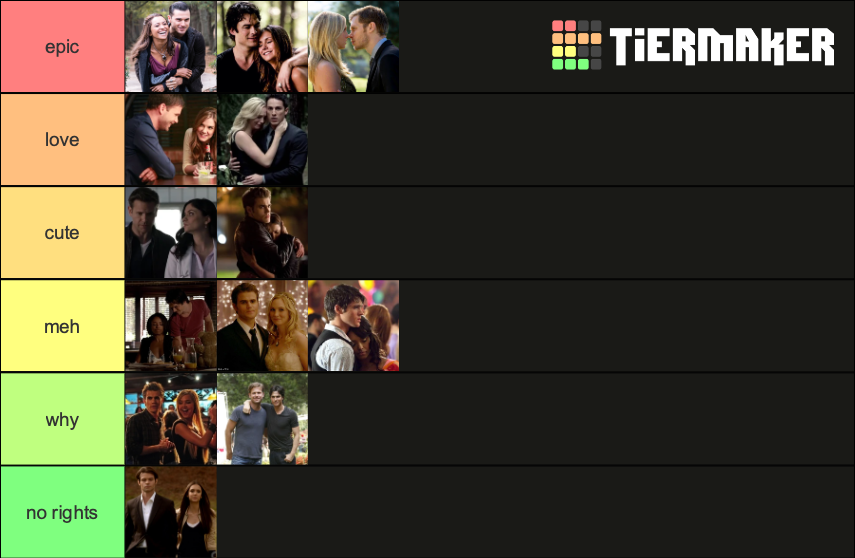 The Vampire Diaries Ship Ranking Tier List Rankings) TierMaker