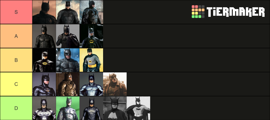 live-action-batsuits-tier-list-community-rankings-tiermaker