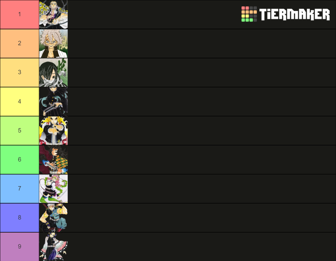 Kimetsu no Yaiba Pillars Tier List Rankings) TierMaker