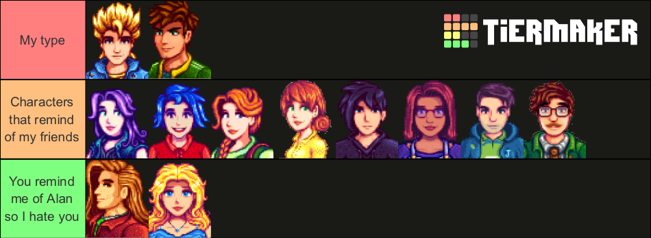Stardew Valley Bachelors Tier List (Community Rankings) - TierMaker